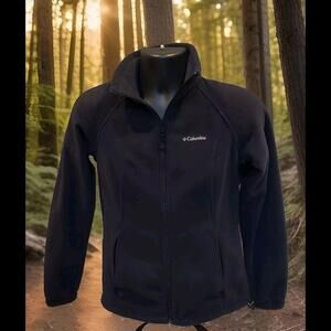 Columbia Jacket Black Size Small  Full Zip Fleece Coat Casual Good Used Conditio